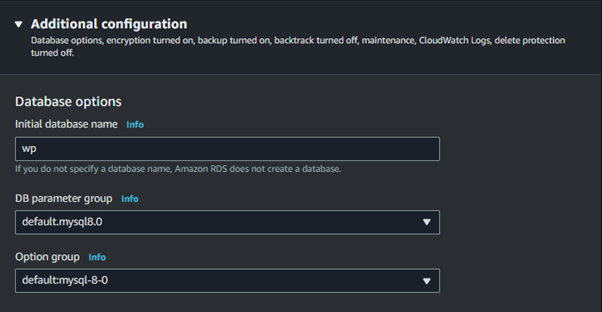 creating db named wp