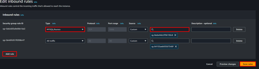 adding new inbound rules