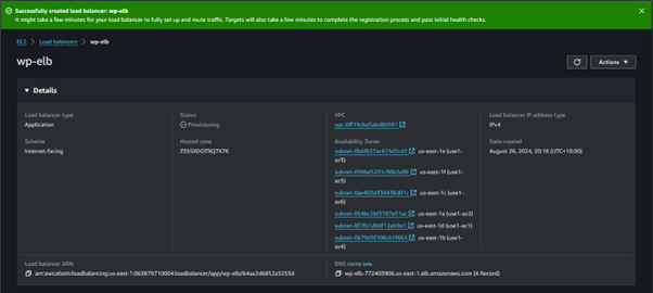 Successfully created elb