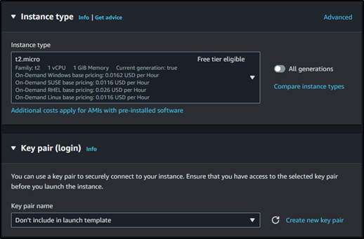 selecting instance type