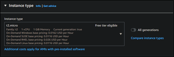 selecting instance type