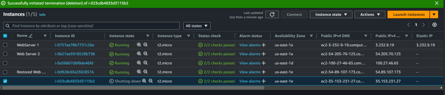 Shutting down instances