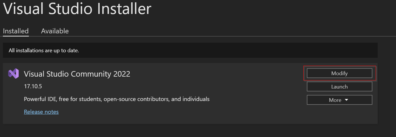 Visual Studio Installer