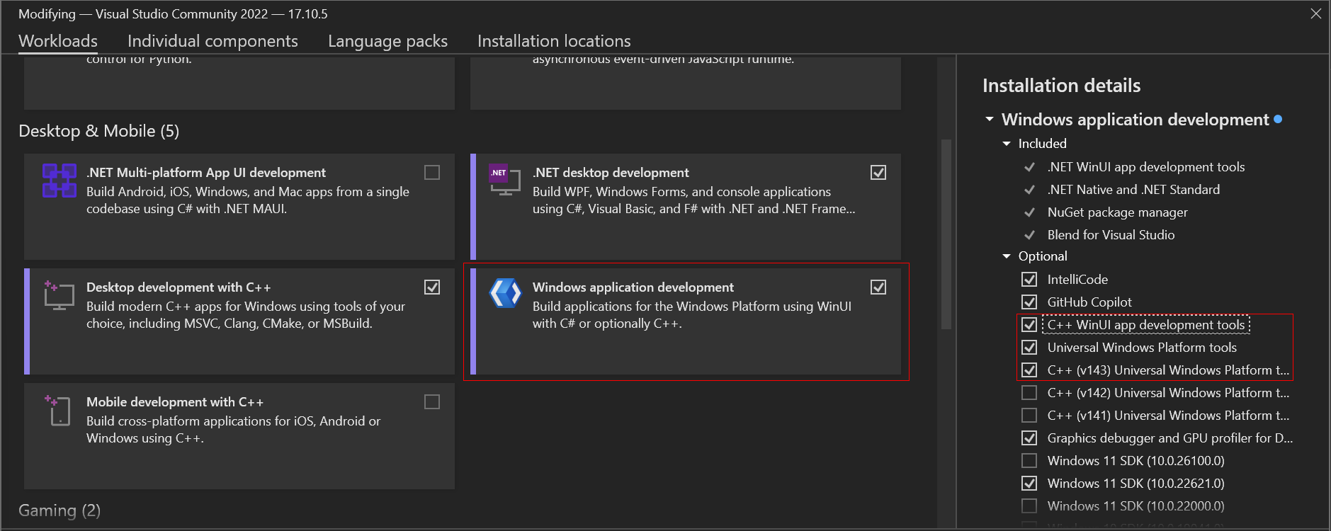 Selecting the required tools for dev